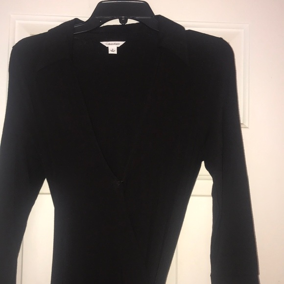 VGC BLACK CALVIN KLEIN WRAP DRESS - Picture 1 of 4